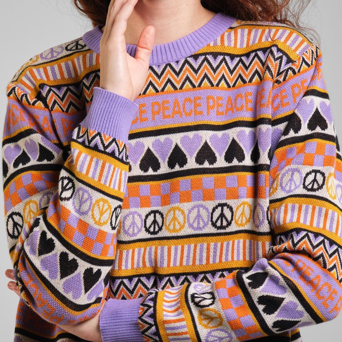 Sweater Arendal Peace Purple from The Blind Spot