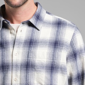 Shirt Rute Flannel Shadow Check Oat White from The Blind Spot