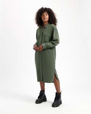 Kuyichi Jurk Sadie Dress Moss Green from The Blind Spot