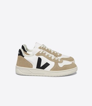 Veja V-10 Chromefree Leather White Black Sahara from The Blind Spot