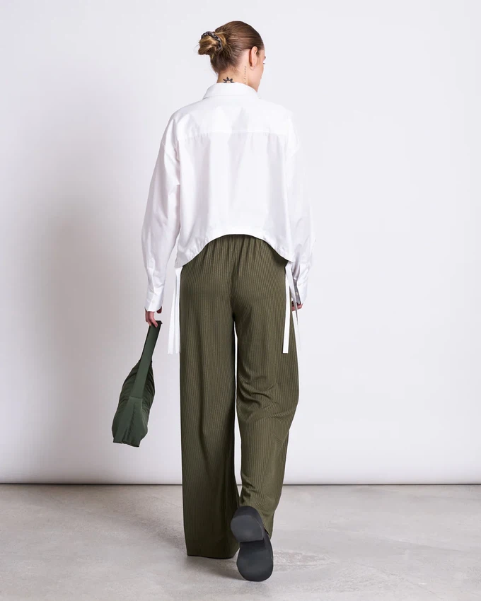 Broek Smilla Lyocell Rib Dark Olive from The Blind Spot