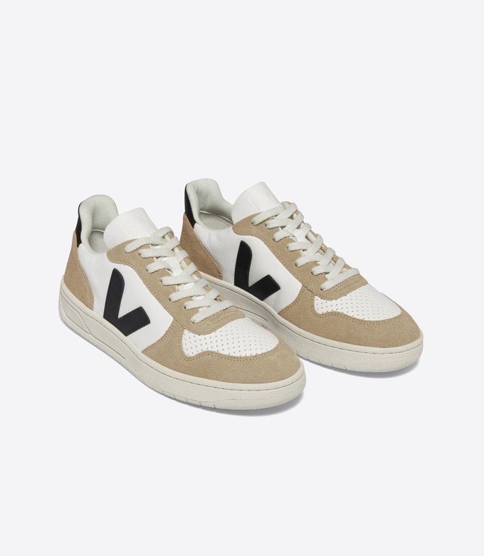 Veja V-10 Chromefree Leather White Black Sahara from The Blind Spot