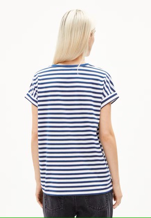 T-shirt Idaara Stripes White Lapis Blue from The Blind Spot