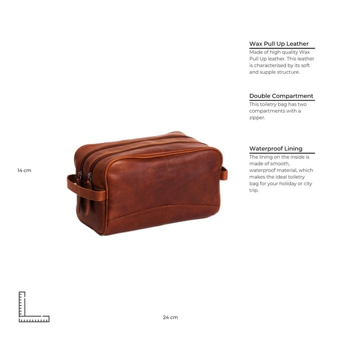 Leather Toiletry Bag Cognac Stacey - The Chesterfield Brand from The Chesterfield Brand