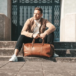 Leather Weekend Bag Cognac Caleb - The Chesterfield Brand from The Chesterfield Brand