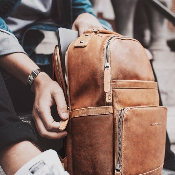 Leather Backpack Cognac Austin - The Chesterfield Brand from The Chesterfield Brand