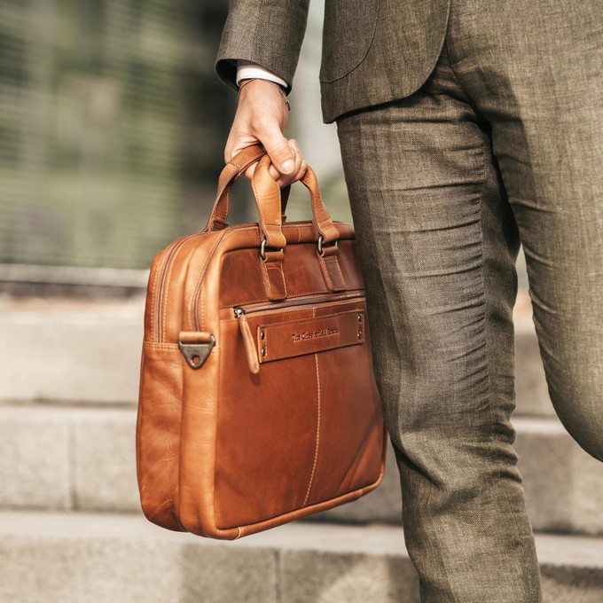 Leather Laptop Bag Cognac Seth - The Chesterfield Brand from The Chesterfield Brand