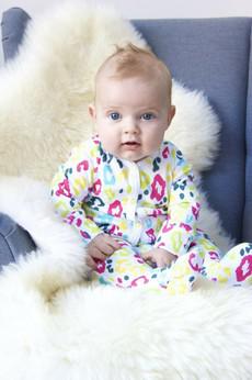 100% Organic Cotton Leopard Print Baby Grow via Tilbea London