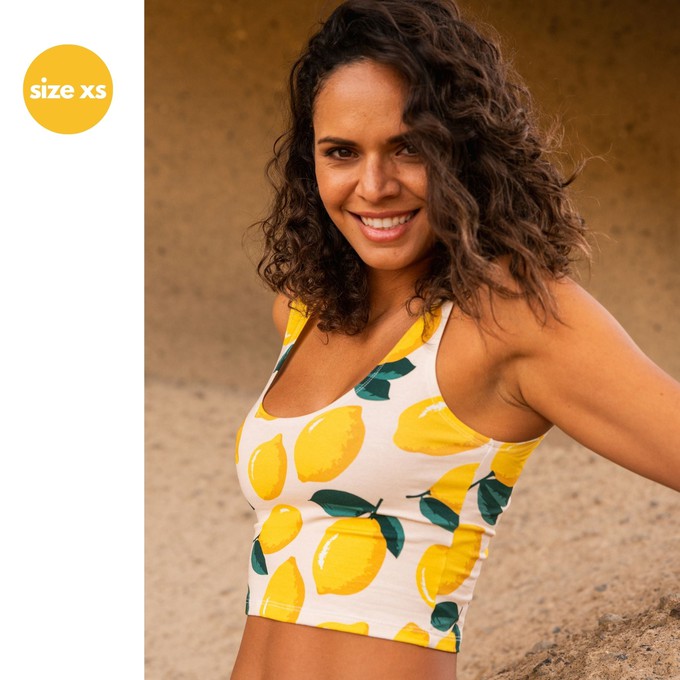 Lemon Organic Cotton Cropped Tank Top from TIZZ & TONIC