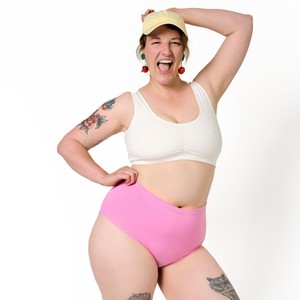 Bubblegum Organic Cotton Hi-Waist Panty from TIZZ & TONIC