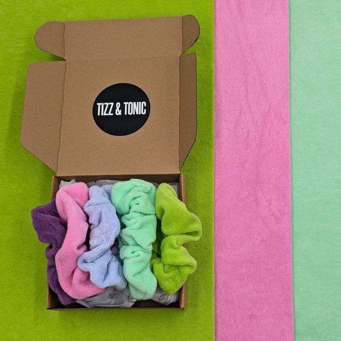 Velour Scrunchie 5-Peice Gift Box from TIZZ & TONIC