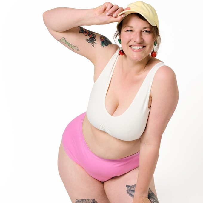 Bubblegum Organic Cotton Hi-Waist Panty from TIZZ & TONIC