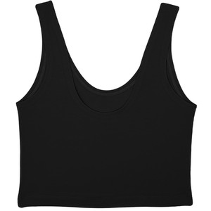 Jet Black Organic Cotton Cropped Tank Top from TIZZ & TONIC