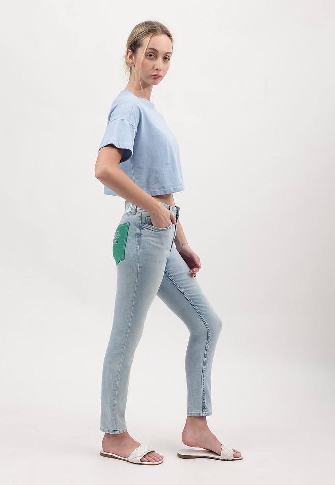 UnExcess Pledge | High Rise Cropped Skinny Jeans in Hellindigo from Un Denim