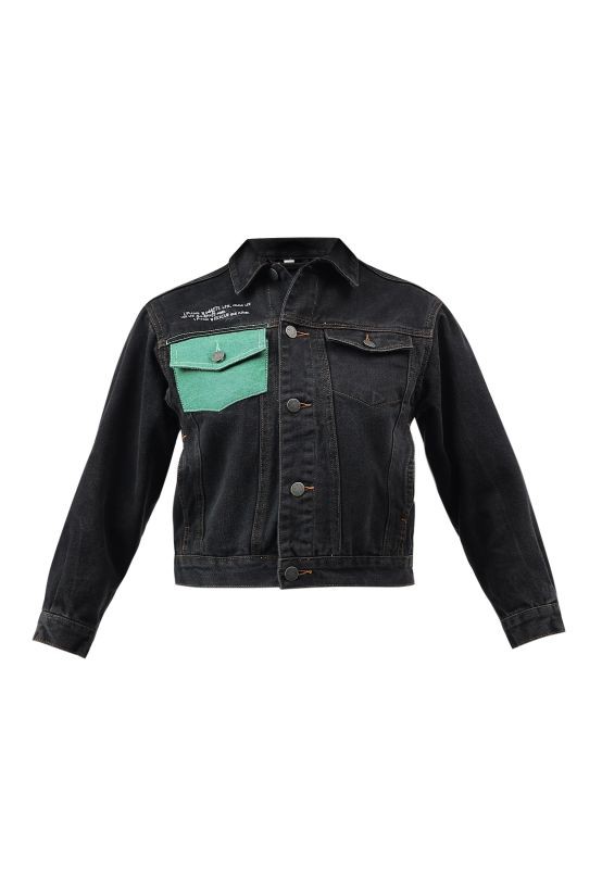 UnCrave Pledge | Schwarze, kurze Trucker-Jacke from Un Denim