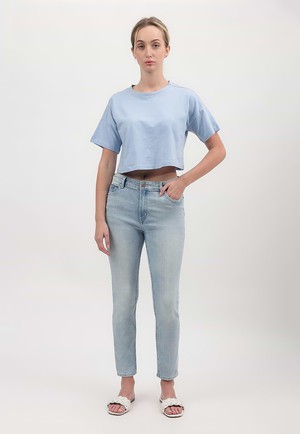 UnExcess Pledge | High Rise Cropped Skinny Jeans in Hellindigo from Un Denim