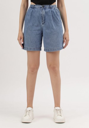 Re.Street Rebel | Shorts mit hoher Taille und Mom-Fit in Hellindigo from Un Denim