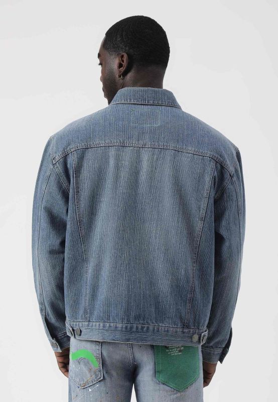 UnCrave Pledge | Mittelindigo-Truckerjacke in normaler Passform from Un Denim