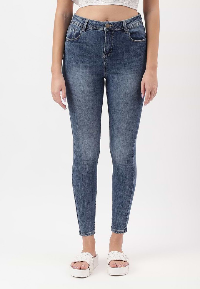 UnExcess Pledge | High Rise verkürzte Skinny-Jeans in Mittelindigo from Un Denim