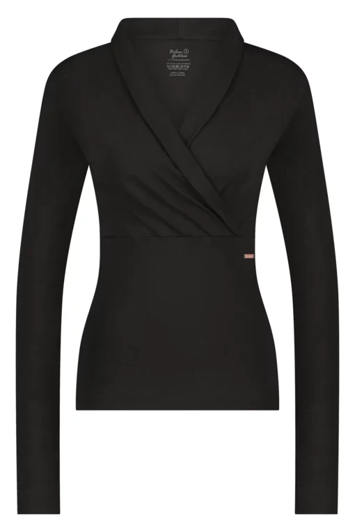 Ishtar Longsleeve Yoga Top – Onyx Black from Urban Goddess