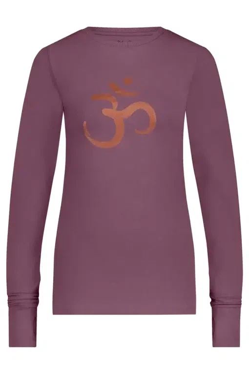 Karuna OM Yoga Longsleeve Shirt  – Mauve from Urban Goddess