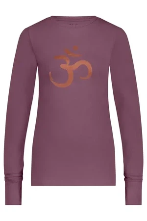 Karuna OM Yoga Longsleeve Shirt  – Mauve from Urban Goddess