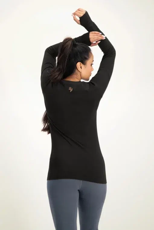 Namaste Core Yoga-Longsleeve – Onyx Black from Urban Goddess