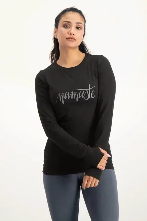 Namaste Core Yoga-Longsleeve – Onyx Black from Urban Goddess