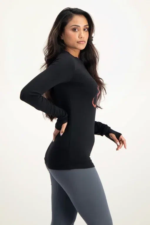 Karuna OM Yoga Longsleeve Shirt – Onyx Black from Urban Goddess