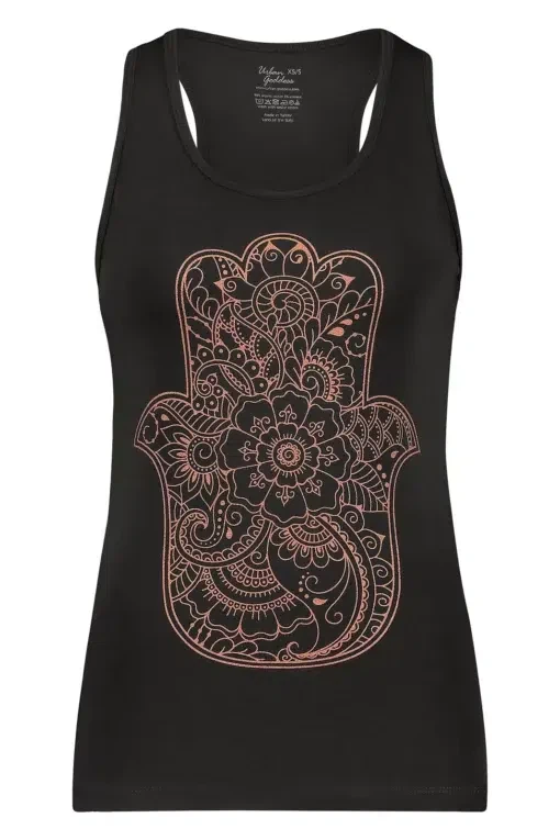 Hamsa Core Yoga Tank – Onyx Black from Urban Goddess