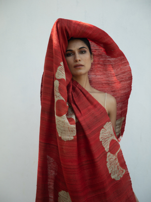 Tussar Silk Scarf Ava Red from Urban Medley