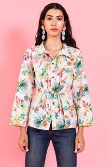 Floral Shirt Women - White via Urbankissed