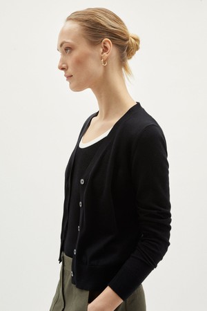 The Organic Cotton Lightweight Cardigan - Black from Urbankissed