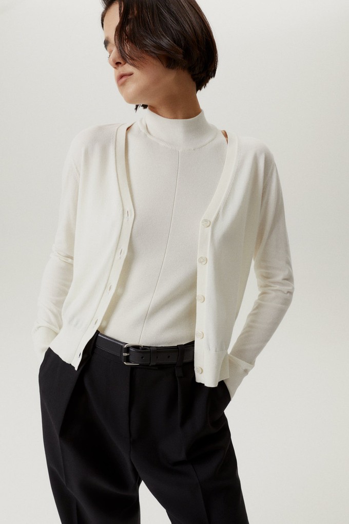 The Organic Cotton Lightweight Cardigan - Milk White from Urbankissed