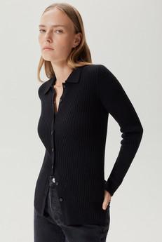 The Merino Wool Ribbed Shirt - Black via Urbankissed