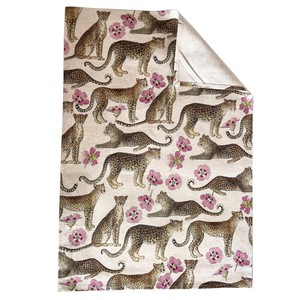 Floral Tea Towel Hemp - Leopards from Urbankissed