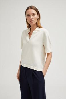 The Linen Cotton Boxy Polo - Milk White via Urbankissed