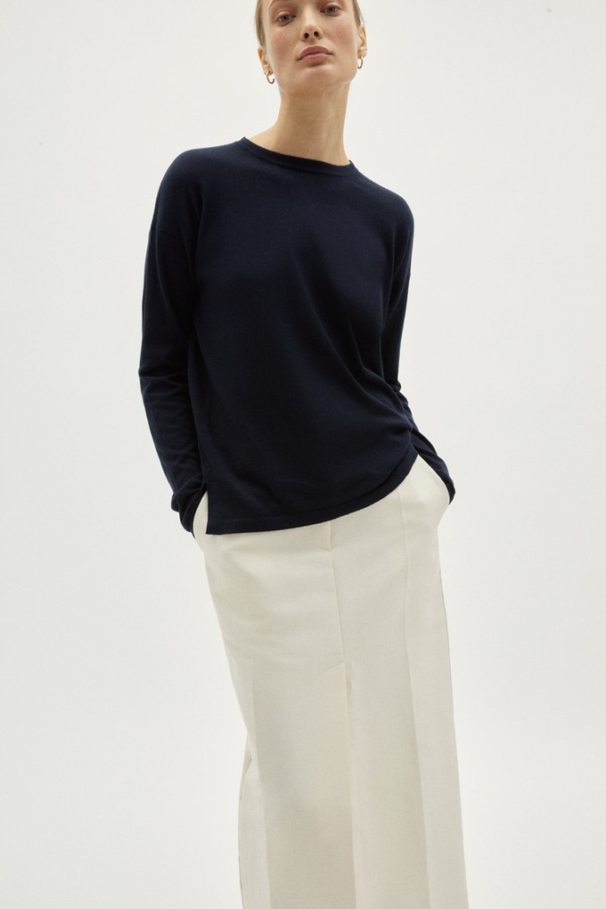 The Organic Cotton Long Sleeve T-shirt - Deep Blue from Urbankissed