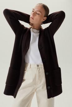 The Woolen Oversize Cardigan - Deep Brown via Urbankissed