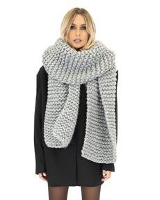 Straight Ribbed Chunky Scarf - Grey via Urbankissed