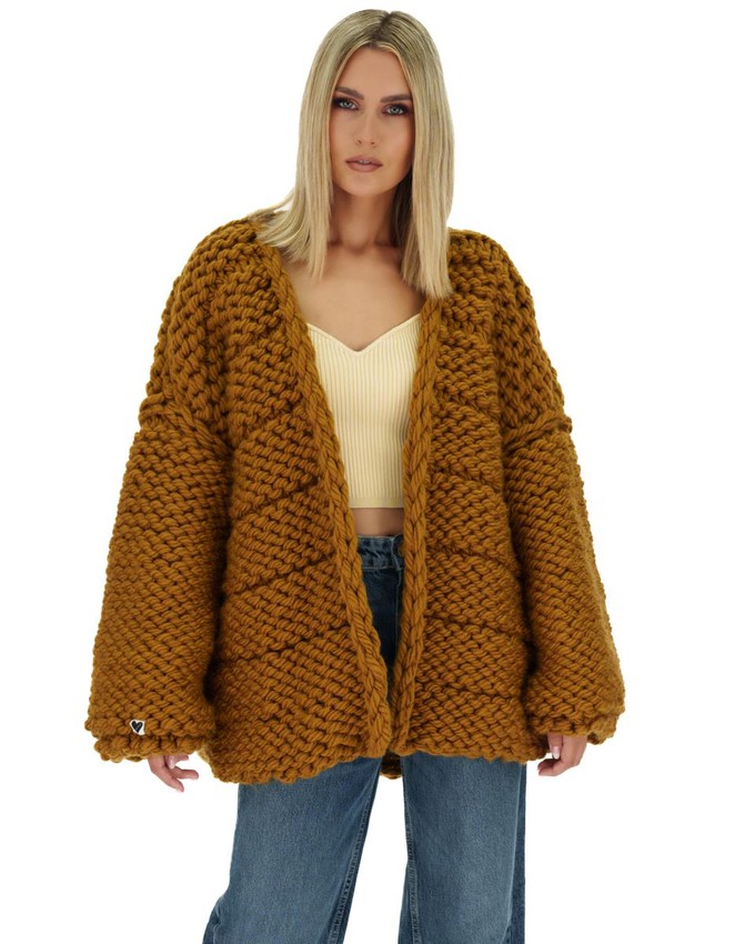 Lana Chunky Cardigan - Bronze from Urbankissed