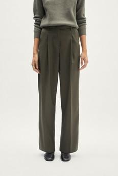 The Wool Tailored Pants With Pinces - Dust Green via Urbankissed