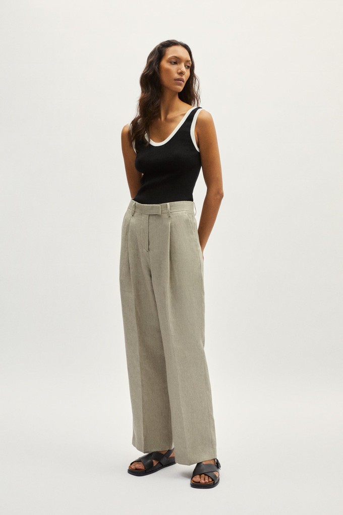 The Linen Twill Pants - Sand Melange from Urbankissed