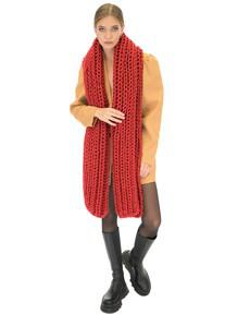 Ribbed Chunky Scarf - Red via Urbankissed