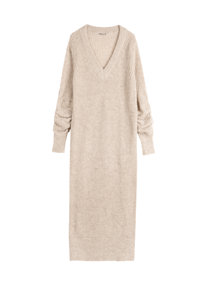 V-neck wool maxi dress from Vanilia