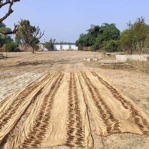 Zijden sjaal oudroze handmatig bedrukt from Via India