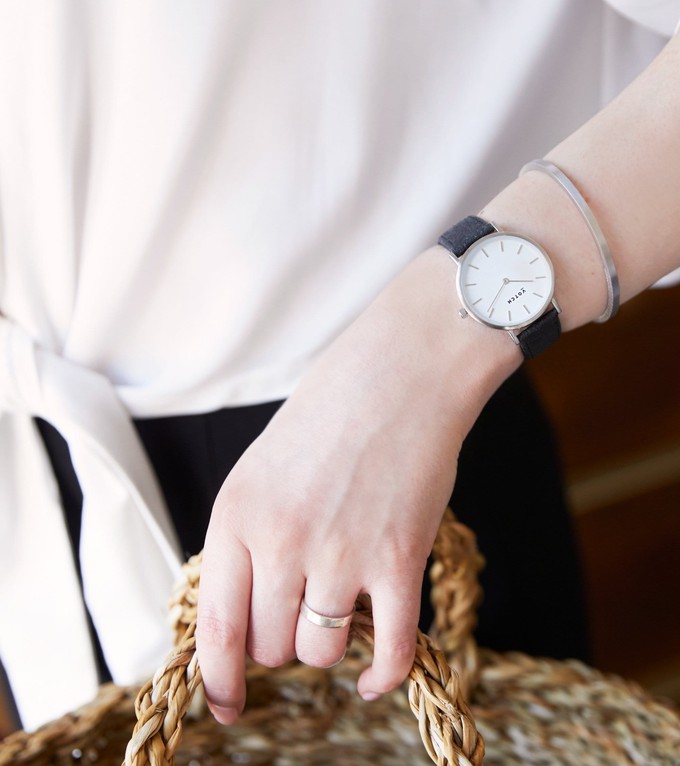 Silver & Piñatex Watch | Petite from Votch