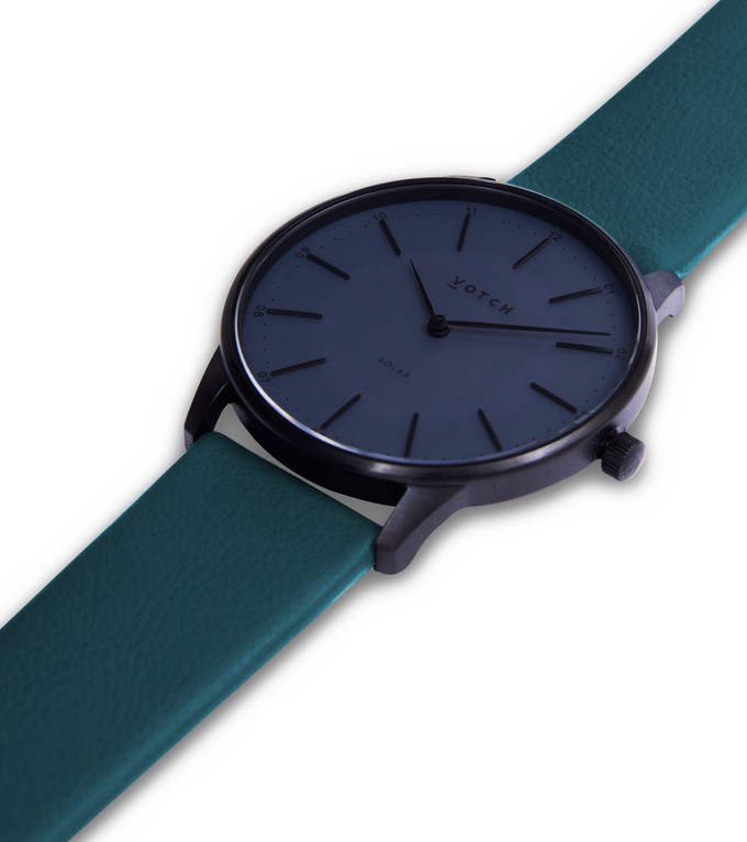 Black & Gun Metal with Forest Green Watch | Solar Classic from Votch