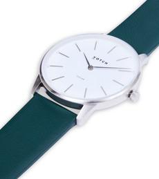 Silver & Forest Green Watch | Solar Classic via Votch