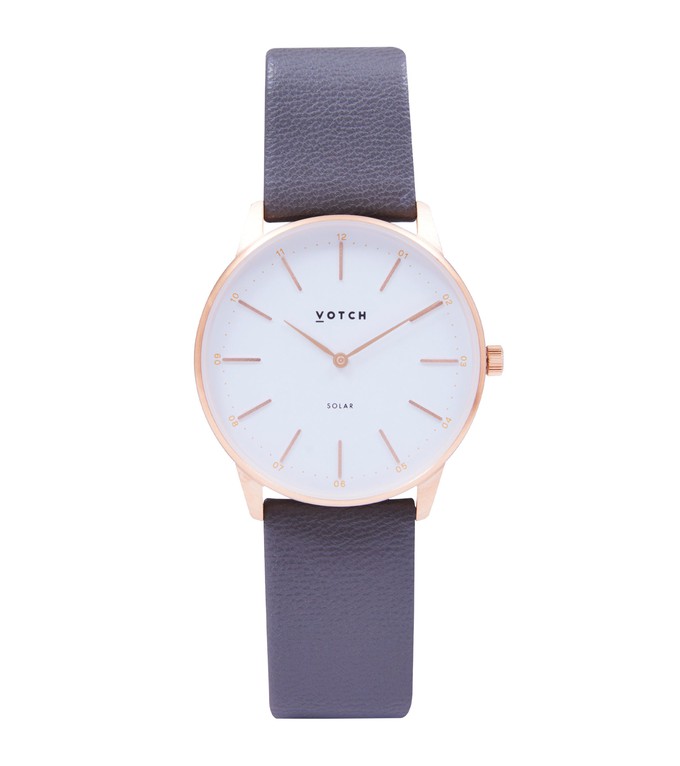 Rose Gold & Steel Grey Watch | Solar Classic from Votch